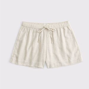 Abercrombie & Fitch Mid Rise Linen Blend Shorts